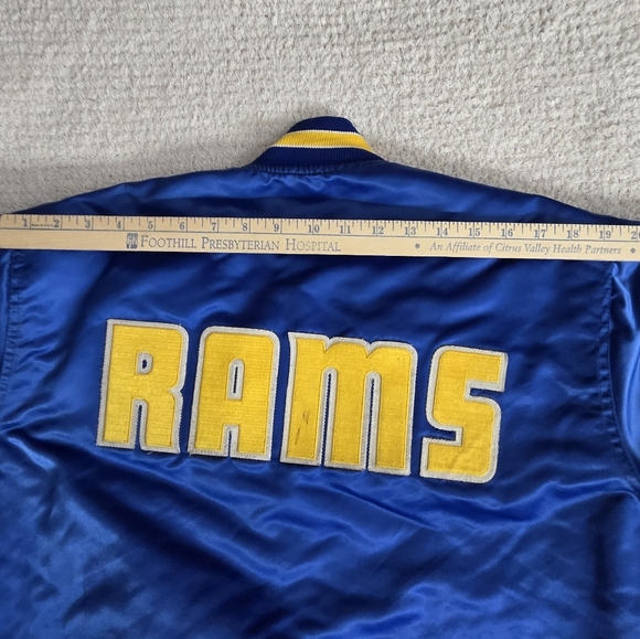 Vintage Starter NFL Los Angeles Rams Button Up Satin Jacket Size Men's Medium M - Picture 15 of 16
